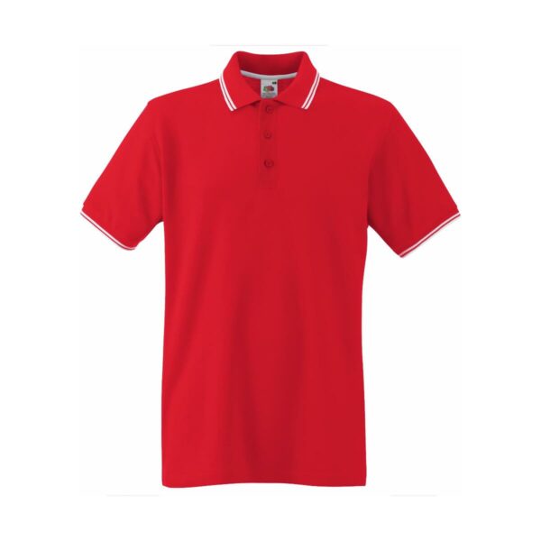 Fruit of the loom Premium Tipped Polo Red White 3XL
