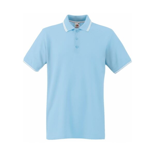 Fruit of the loom Premium Tipped Polo Sky Blue White 3XL