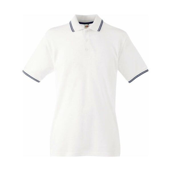 Fruit of the loom Premium Tipped Polo White Deep Navy 3XL