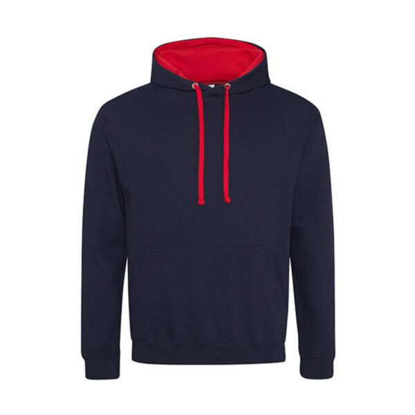 Just Hoods Varsity Hoodie New French Navy Fire Red 3XL