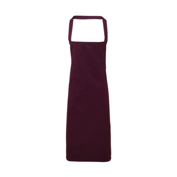 Premier Workwear 100% Organic Cotton Bib Apron (No Pocket) Aubergine (ca. Pantone 5115) ONE SIZE