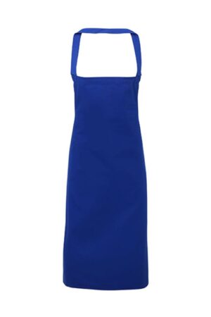 Premier Workwear 100% Organic Cotton Bib Apron (No Pocket) Royal (ca. Pantone 286) ONE SIZE