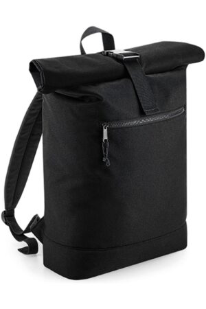 BagBase Recycled Roll-Top Backpack Black
