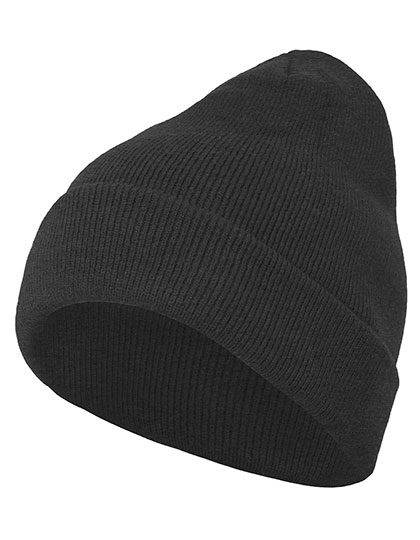 Build Your Brand Heavy Knit Beanie Charcoal (Heather) ONE SIZE