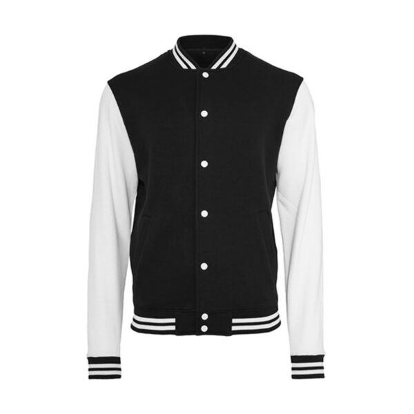 Build Your Brand Sweat College Jacket Black White 5XL