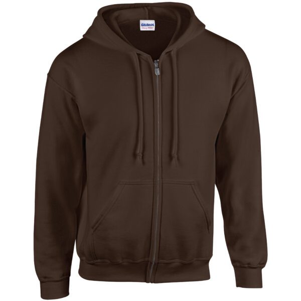 Gildan Sweater Hooded Full Zip HeavyBlend for him Dark Chocolate XXL