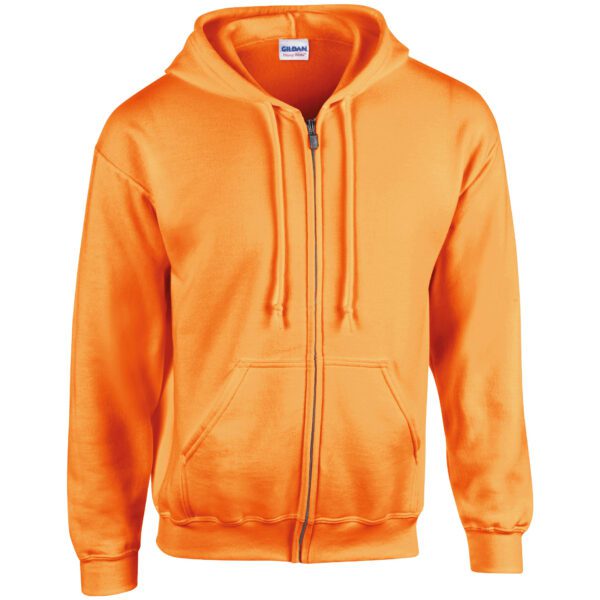 Gildan Sweater Hooded Full Zip HeavyBlend for him Safety Orange XXL