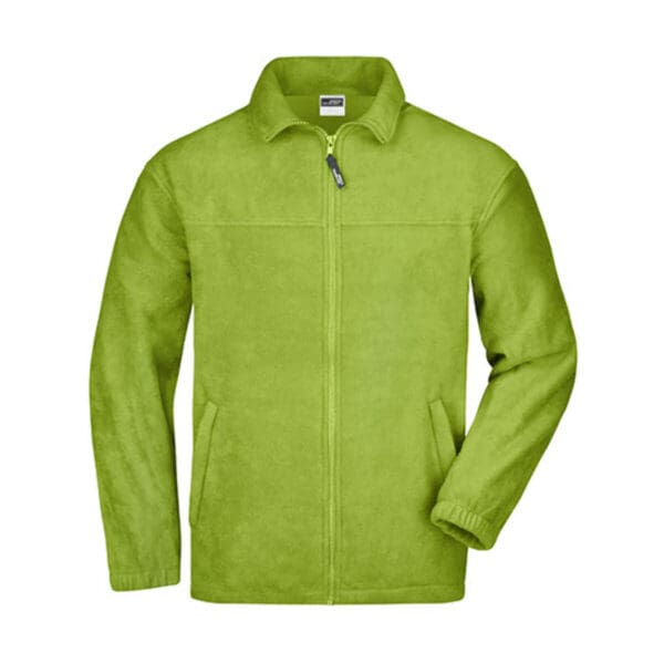James & Nicholson Full-Zip Fleece Lime Green 4XL