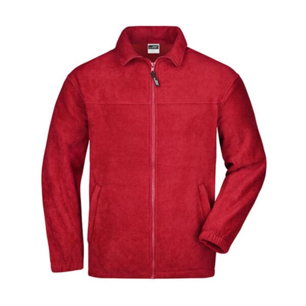 James & Nicholson Full-Zip Fleece Red 4XL