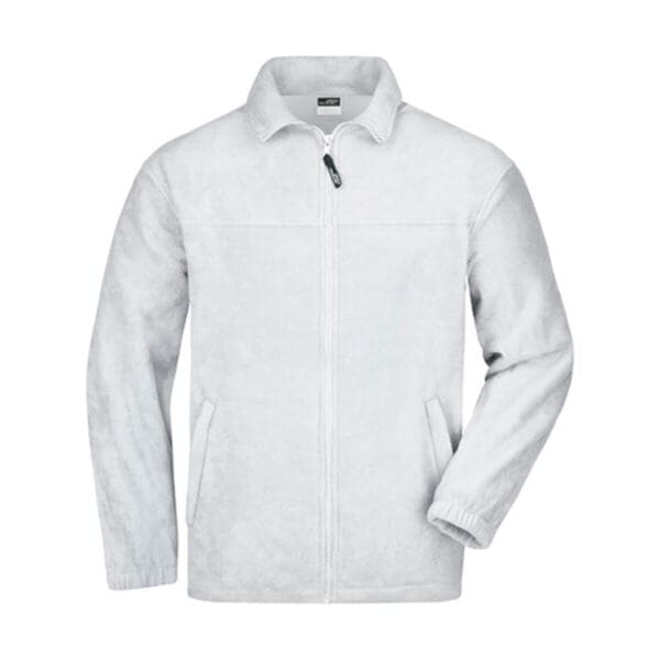James & Nicholson Full-Zip Fleece White 4XL