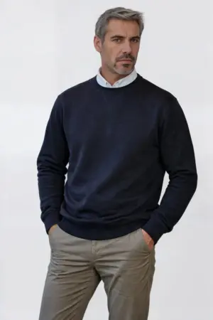 Ribbed Interlock Crew Neck
